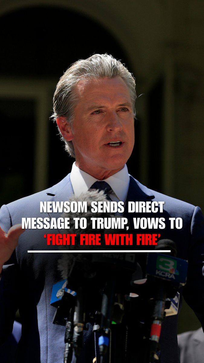 "We're not going to sit back and watch you light democracy on fire." Gavin Newsom sends a direct message to Donald J. Trump, vowing to counter any potential redistricting in Texas with measures of his own in California.