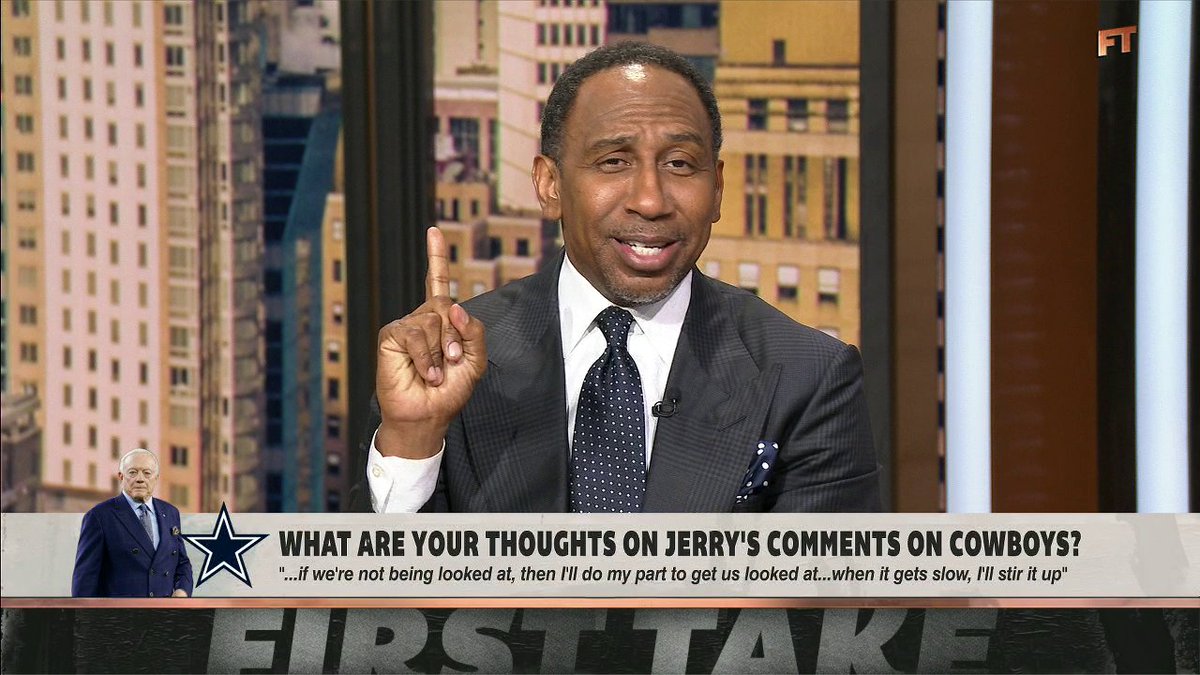 "One could easily argue, all you got to do to affect him is not show up." Stephen A Smith says Cowboy fans are the problem for continuing to put money in Jerry Jones' pockets 😅