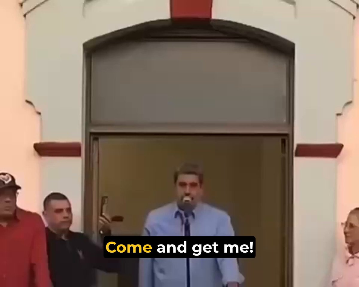 Maduro hysterically commented on the $50 million reward offered by the US for his arrest "Come and get me! I'am waiting for you here, in Miraflores! Don't be late, cowards! Come and get me, cowards!"