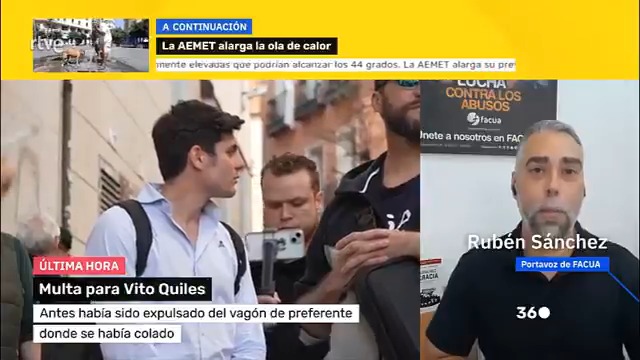 Vaya! Pues parece que lo de no pagar lo que corresponde en el viaje de tren era práctica habitual de Vito Quiles. Hay que ser cutre.