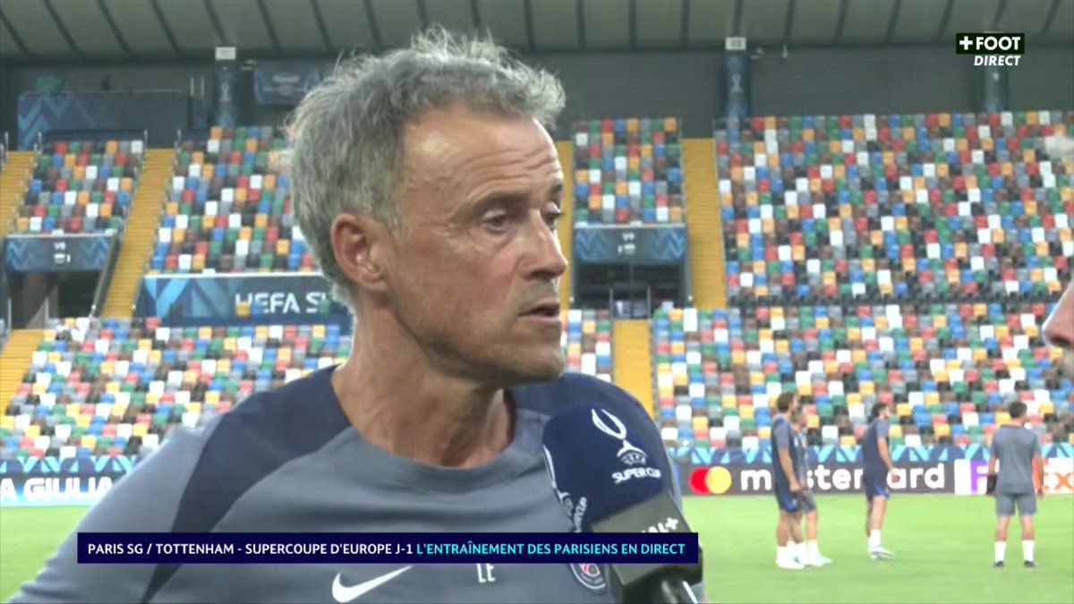 🗣️ "On cherche à prendre la meilleure décision pour l'équipe" 👉 Luis Enrique explique sa décision d'écarter Gianluigi Donnarumma du groupe pour le match contre Tottenham Hotspur #PSGTOT | #SuperCup