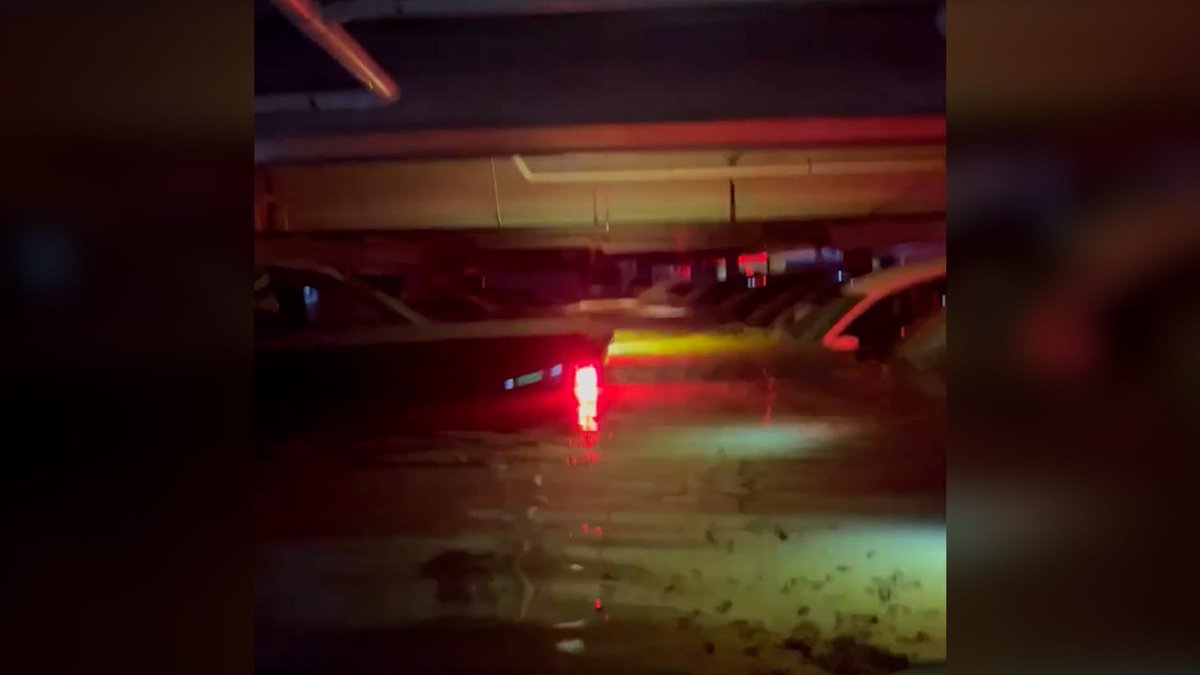 Cars in a parking garage in West Ellis, Wisconsin were trapped by floodwaters after a severe storm swept through the state. Parts of Milwaukee saw more than 10 inches of rain in a 24-hour period.