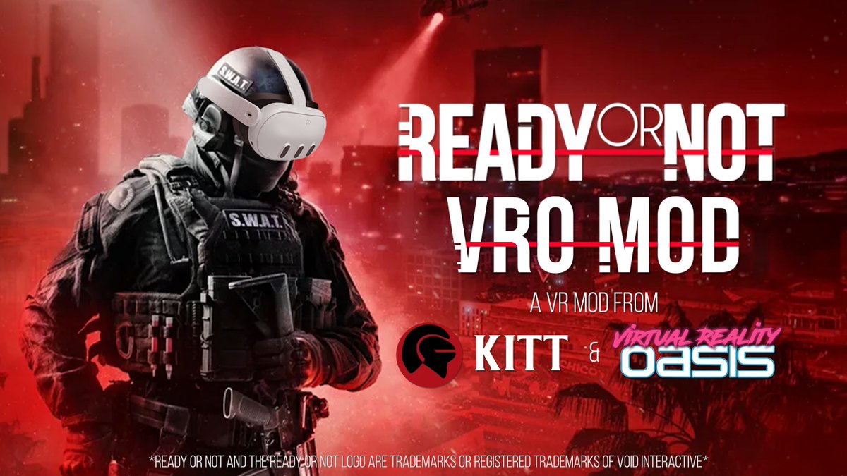 Check it out, officers, if you didn't know, a Ready or Not VRO Mod is being worked on by a member of our community, Kitt & Mike VRO. They just announced during the VR Showcase what they've been working on. Check out the trailer and give them some love on their official Discord: 💪 Custom body rig 🔫 Manual reloads ✊ Team hand gestures 😎 Full game playable in VR 📻 Radio 🤑 Mod will be free!