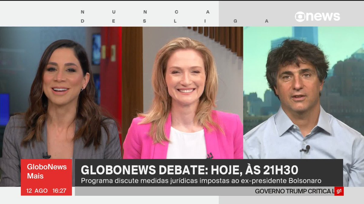 Diretamente de Nova York, Gustavo Chacra, o nosso Guga Chacra, faz uma divulgação especial do #GloboNewsDebate com Julia Duailibi, que retorna nesta terça-feira (12), às 21h30. Em pauta, as medidas jurídicas impostas a Bolsonaro. Não perca! ➡ Assista à #GloboNews: