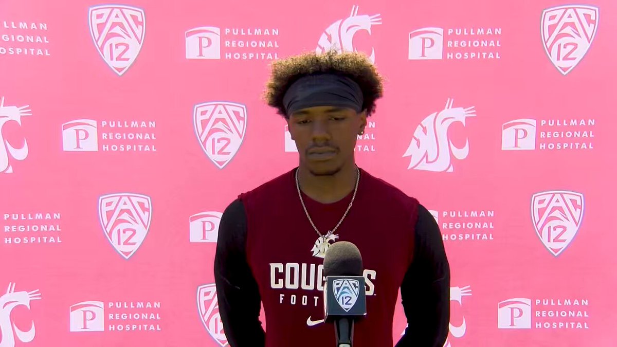WSU S Duhron Goodman, who played at Portland State in ‘23 and JUCO in ‘24, says he’s learned from S Tucker Large and coach Pete Menage: “It has to do with me and my talent, but to have the right technique and be in the right place at the right time, it’s them and Coach Menage.”