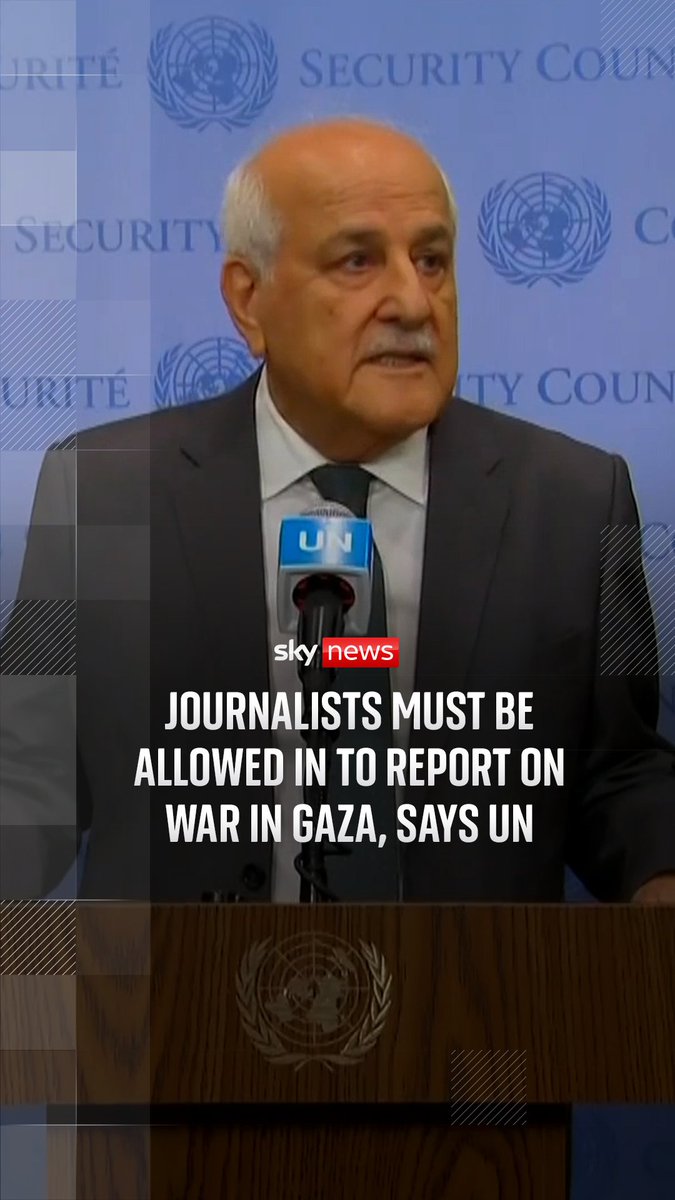 🗣️ 'See with your eyes the reality.' The Palestinian ambassador to the UN has said journalists must be allowed into Gaza to see the reality of those living there.