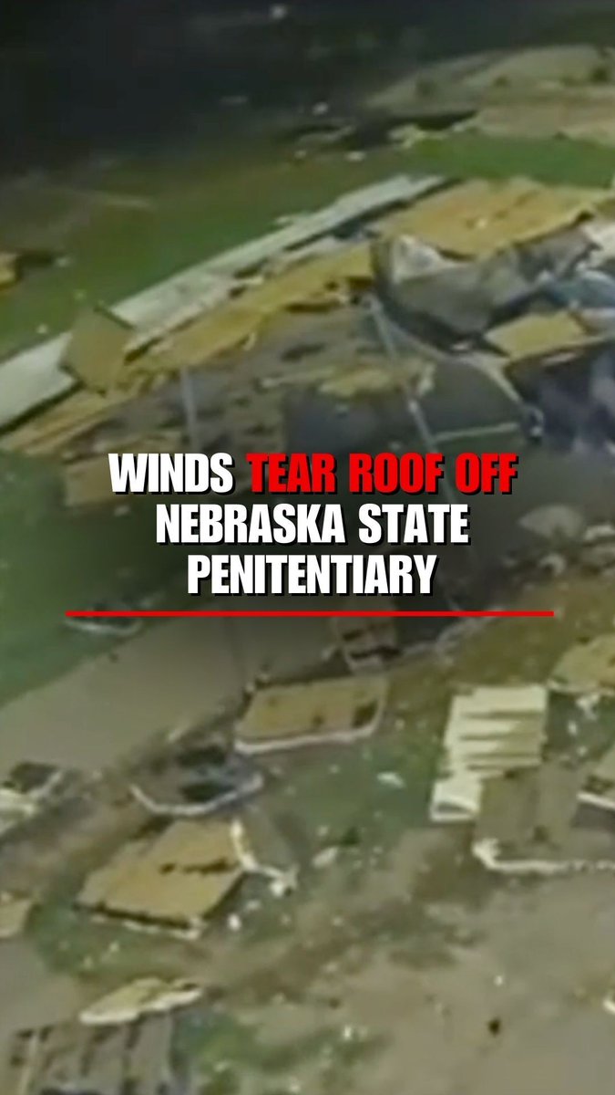 WATCH: Fierce straight-line winds ripped the roof clean off two housing units at Nebraska State Penitentiary in Lincoln this weekend.