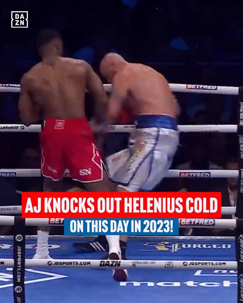 On this day in 2023, Anthony Joshua scored a BRUTAL knockout vs Robert Helenius 💥😧