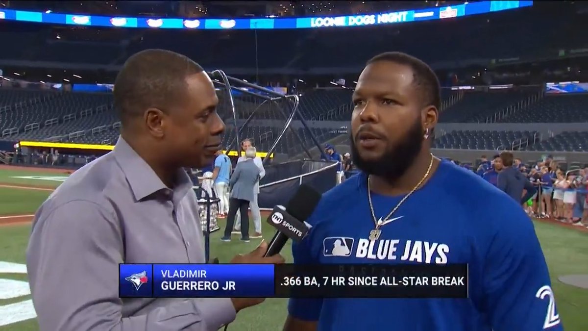 Curtis Granderson talked with Vladimir Guerrero Jr. ahead of tonight's TBS Network game ⚾️