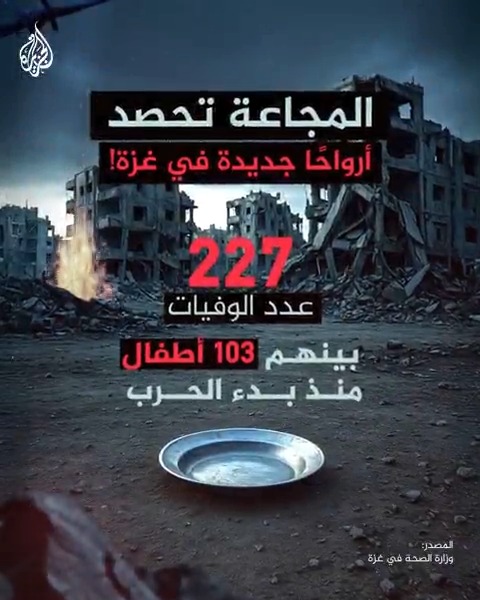 ارتفاع غير مسبوق في عدد الضحايا من المجوعين في غزة #حرب_غزة #إنفوغراف