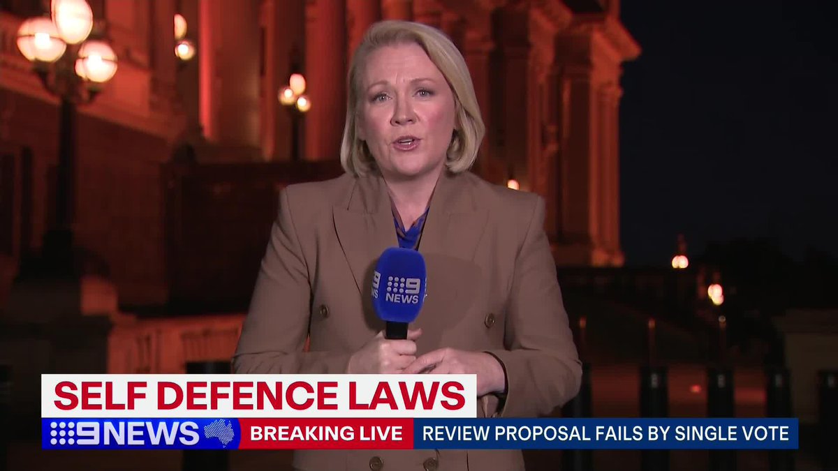 #BREAKING: David Limbrick's motion to review self defence laws in Victoria has been defeated by a single vote. #9News