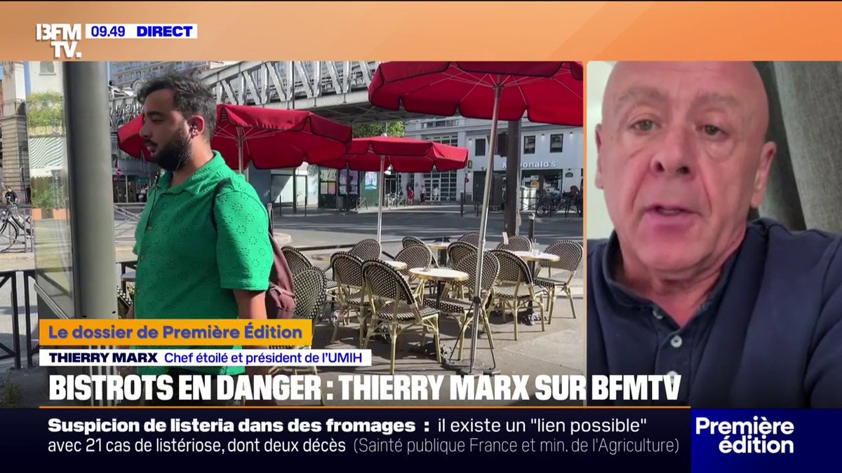💬 "Si aujourd'hui cette gastronomie n'est pas protégée, c'est tout un patrimoine qui partira au profit de l'industrialisation de nos métiers" Le chef étoilé Thierry Marx veut une loi pour sauver les bistrots et restaurants français