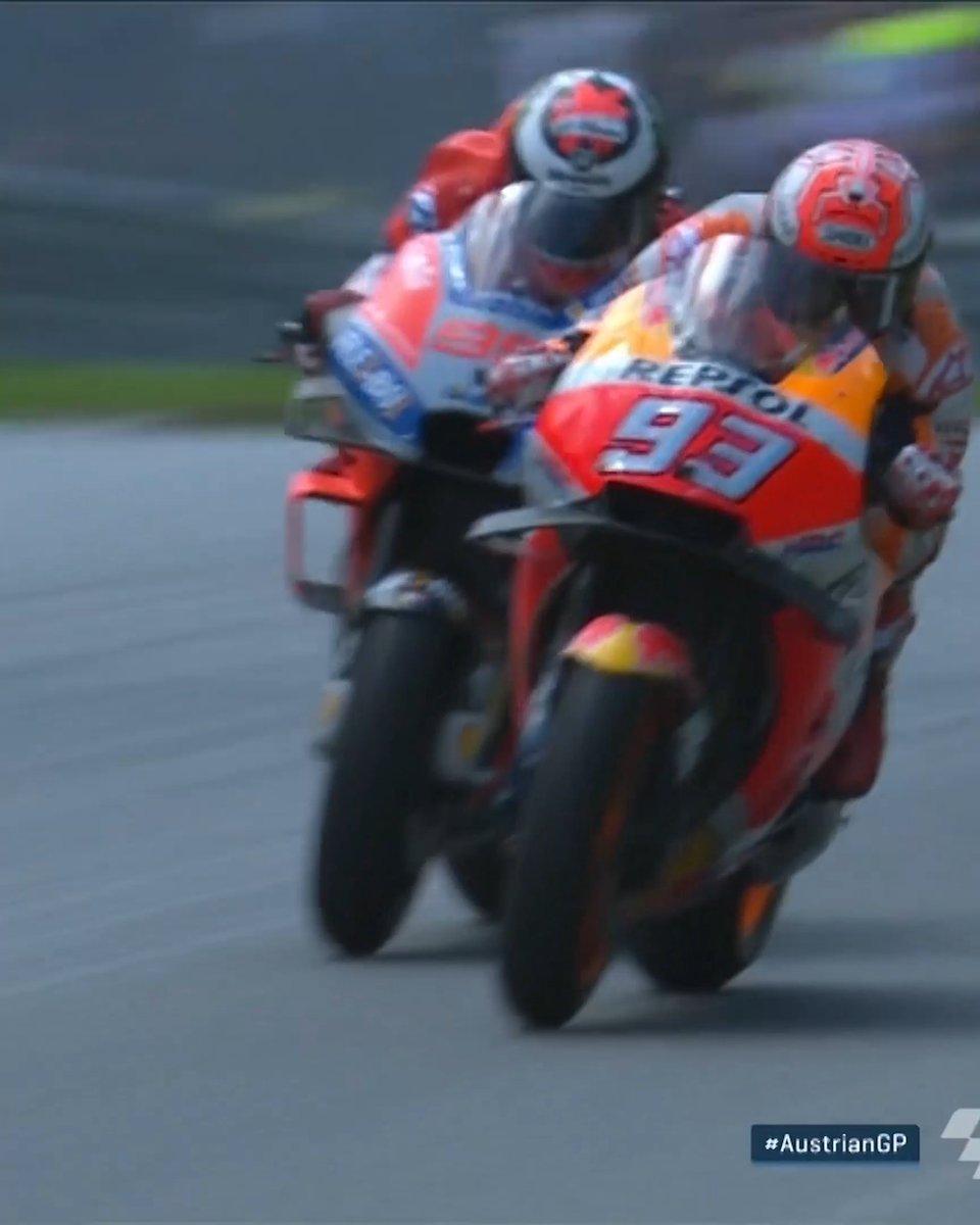 He EARNED that one! 💪 Jorge Lorenzo held off a relentless Marc Márquez to take his final MotoGP victory at the 2018 #AustrianGP 🔥 #MotoGP