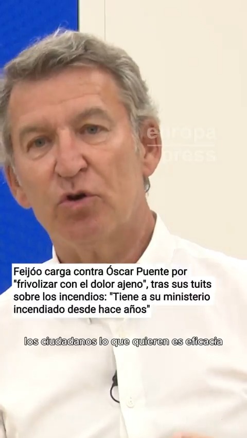 Feijóo carga contra Óscar Puente: "Cuando un ministro se dedica a incendiar la vida política, cuando además tiene a su ministerio incendiado desde hace años, entonces es cuando te das cuenta de la frivolidad en la que se mueve el Gobierno actual"