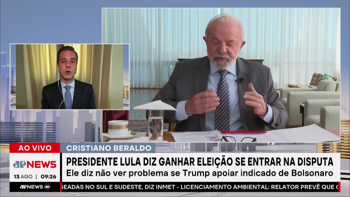 O presidente Lula (PT) afirmou que ganha as eleições de 2026 se entrar na disputa. 📺 Confira na JP News e Panflix 👉 #JornaldaManhã