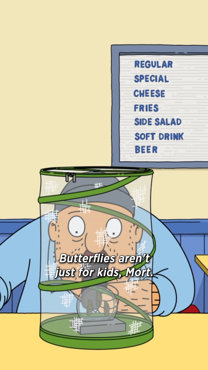 butterfles are for everyone 🦋👀 the season finale of #bobsburgers arrives tomorrow on #FOX, next day on Hulu!