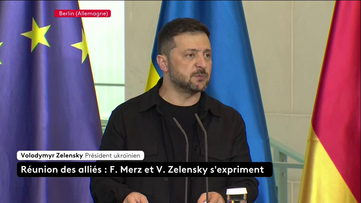 “Chaque fois que l’on parle de l’Ukraine, il faut que l’on en parle avec l’Ukraine”, affirme le président ukrainien Volodymyr Zelensky lors de la réunion des alliés.