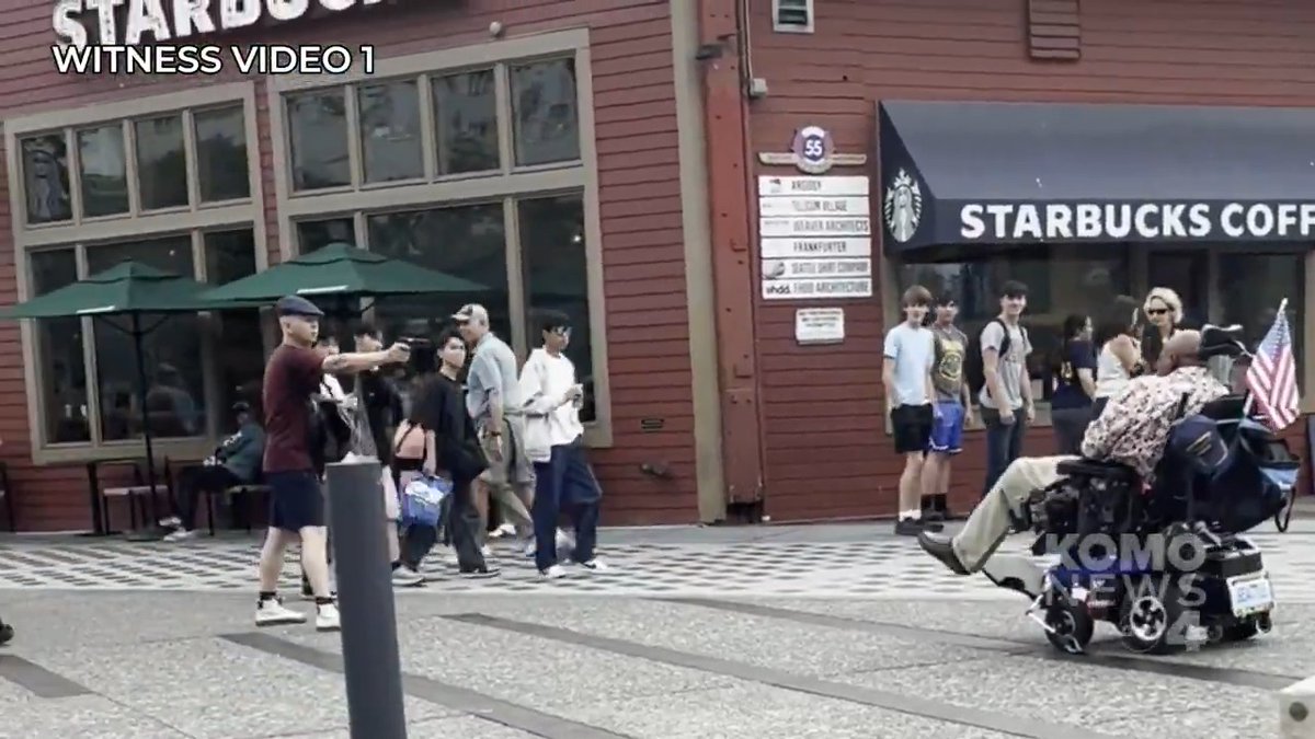 One man is shot and the other is arrested after both make a series of really dumb decisions... "A gunman who once plowed his car into a Trump voter registration drive is accused of shooting a wheelchair-bound Washington man in the chest at point-blank range over allegations of stolen valor. The chaos unfolded in downtown Seattle along the popular Alaskan Way boardwalk on July 31, when the suspected shooter, Gregory Timm, allegedly confronted the 68-year-old about his military service, KOMO News reported, citing charging documents. Prosecutors allege Timm, 32, demanded to see the victim’s military ID and removed a military patch from the victim’s belongings, moments before the shooting. This prompted the victim to unholster what investigators identified as an airsoft gun, according to video obtained by the outlet. Timm stepped back, reached into his bag, and aimed a real pistol at the victim.... Timm was arrested by officers at the scene without incident and charged in King County with first-degree assault, a class A felony. He is being held on $750,000 bail." -NY Post #CityLife #seattle #starbucks #crime #dumb #military #veteran #urban #democrats