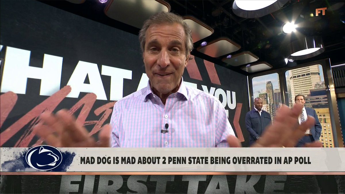 "How is Penn State with their history under [James] Franklin in big spots ... second in the country?" Chris Mad Dog Russo disagrees with Penn State's No. 2 ranking 😯