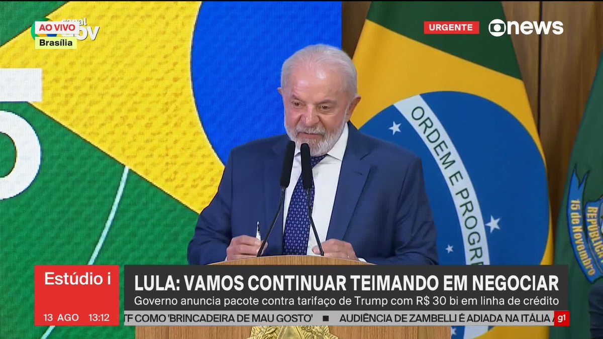 "Está sendo jogada fora uma relação de 201 anos", diz Lula em discurso para anunciar pacote contra tarifaço de Trump. #Estúdioi ➡ Assista à #GloboNews: