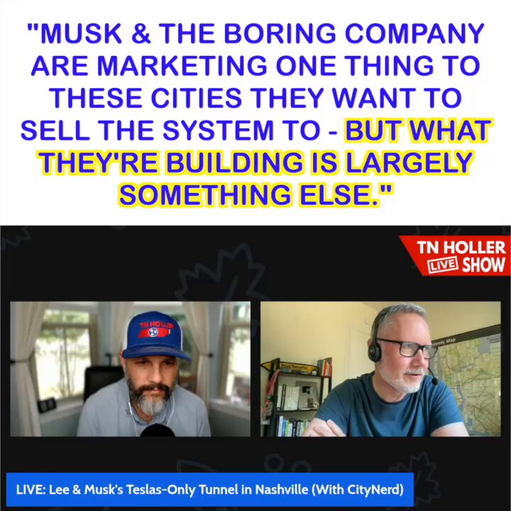 WATCH: “What they’re building is largely something else.” Ray Delahanty | CityNerd did a deep dive on the VEGAS tunnel - he says Musk promised one thing but built another… and did NOT help traffic… as they drill into NASHVILLE with Gov. Bill Lee’s blessing. Full: