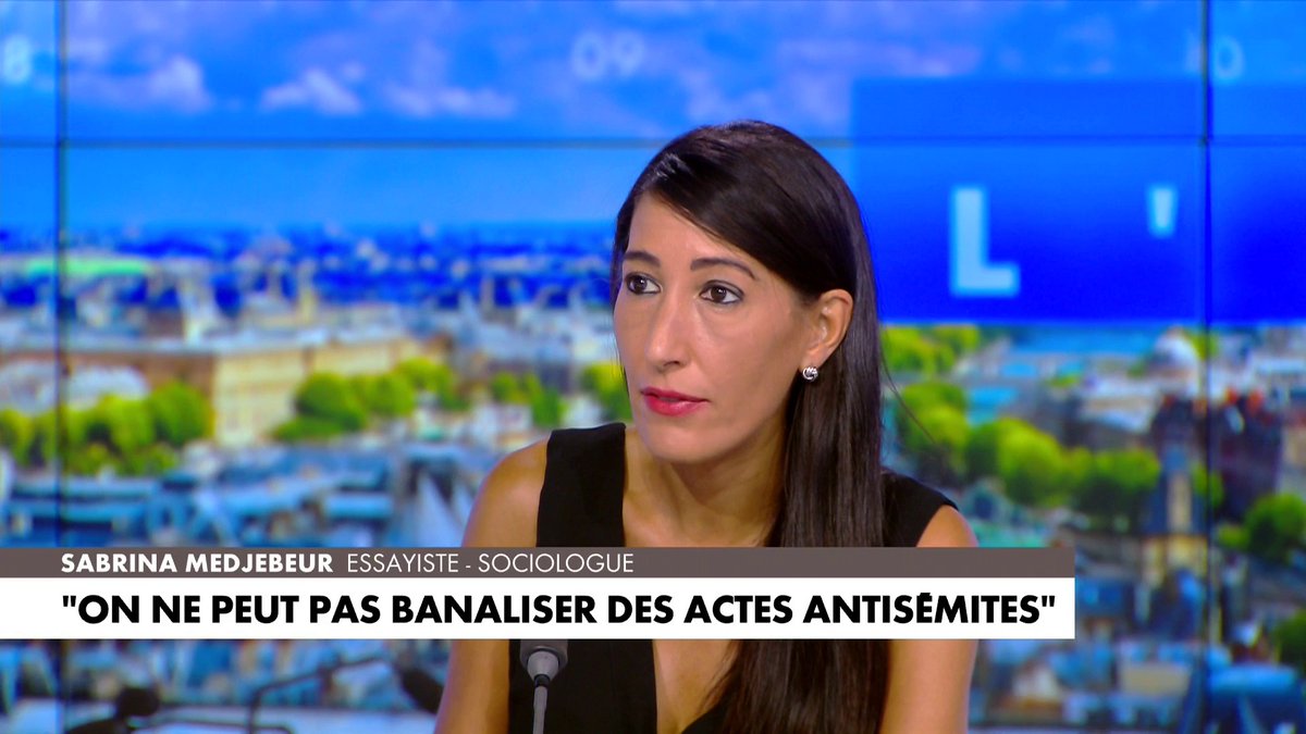 La sociologue Sabrina Medjebeur déclare que «Dire "free Palestine", c'est matraquer un slogan islamiste» en revenant sur la hausse des actes antisémites en France #HDPros2ETE