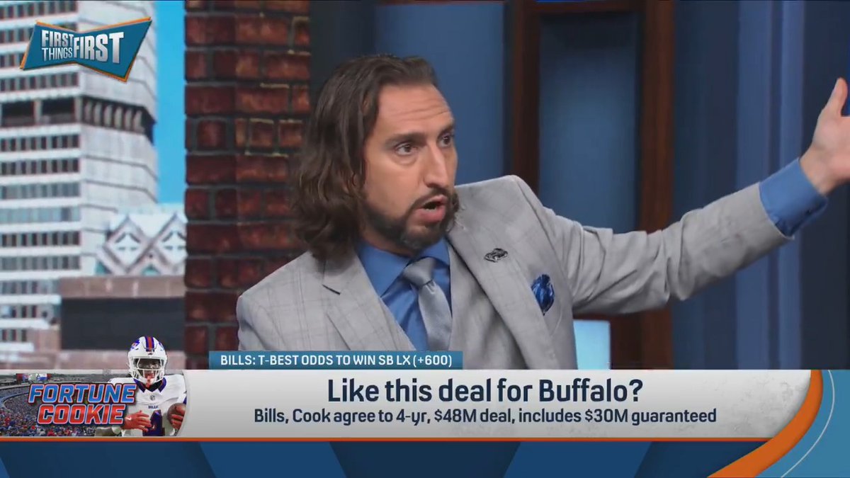 The Bills and James Cook agreed to 4-year, $48M deal, including $30M guaranteed. nick wright reacts: “He’s obviously a good player and they obviously need him. It’s not a deal I would’ve done if I were running the Bills.”