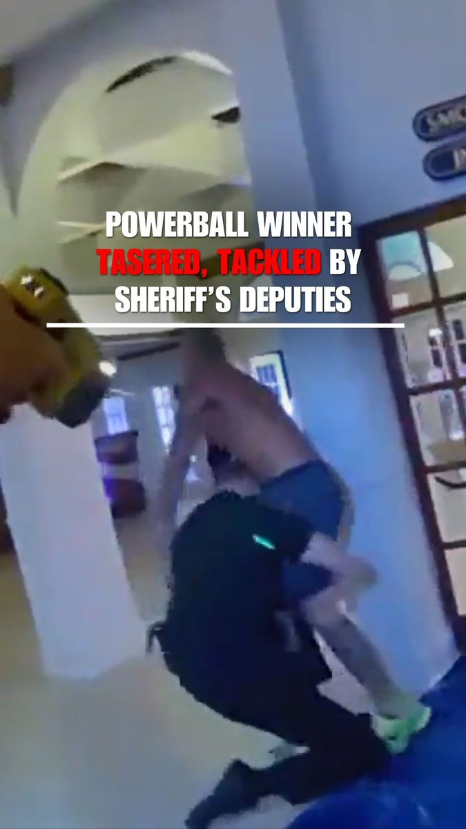 Newly released body cam footage shows police officers taking down a Powerball winner after allegedly kicking a deputy in the face.