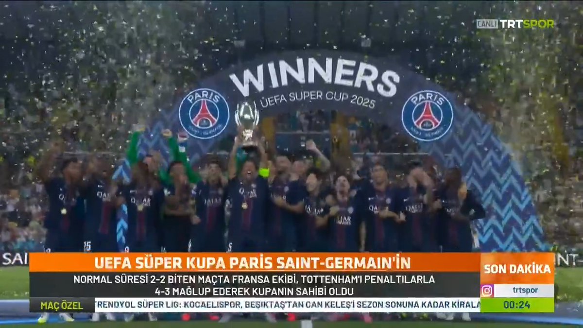 🏆 Şampiyon PSG, kupasına kavuştu.