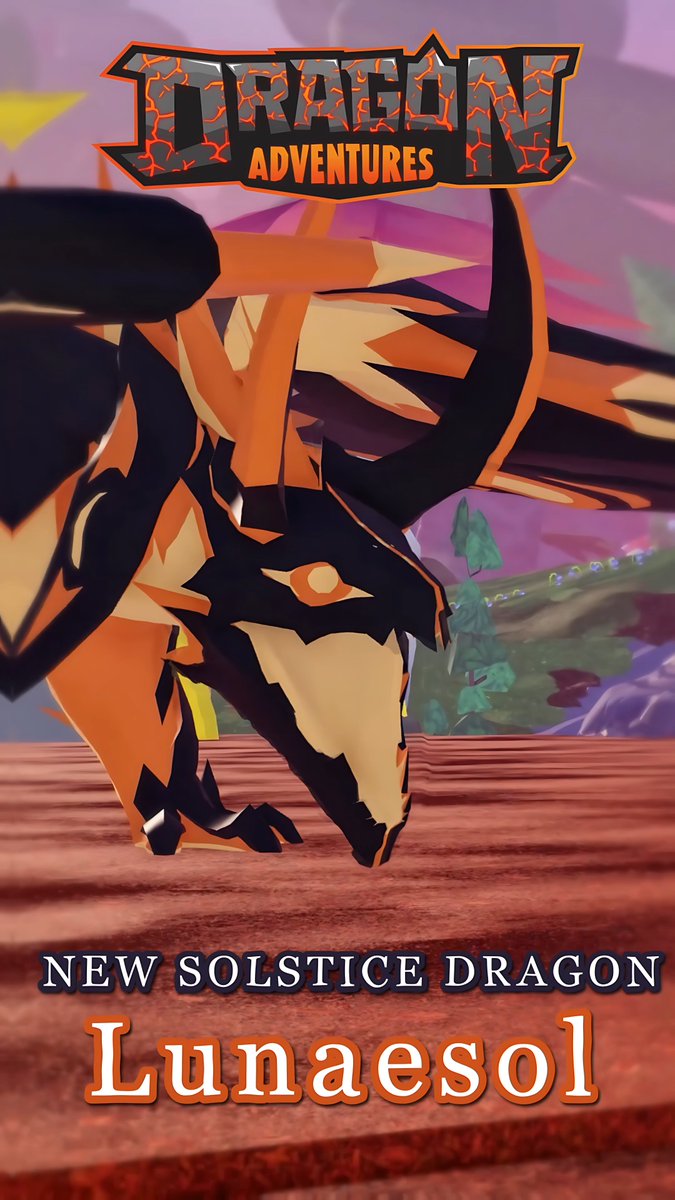 The masked Lunaesol is releasing as the newest Solstice Event dragon in Dragon Adventures! Who's hyped for this year's Solstice Event? 🙌 ☀️ 🐉 #DragonAdventures #Roblox