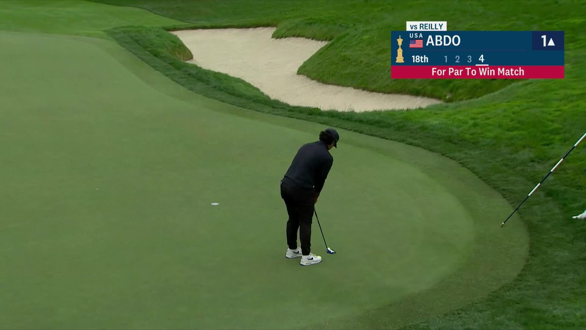 The No. 4292 amateur in the world is moving on ‼️ Jimmy Abdo — a sophomore at Gustavus Adolphus College (Gustavus Golf) — wins 1 up with this par save on 18.