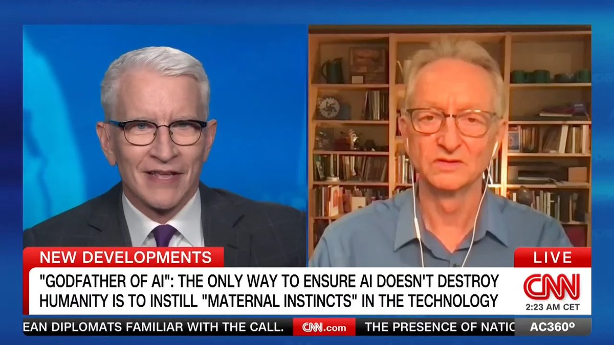 "We'll be toast": The warning from the "Godfather of AI" about what artificial intelligence will do to humanity if maternal instincts aren't built into the technology.