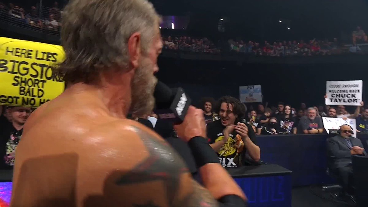 Adam Copeland asked a fan what he thought of Big Stoke: “He’s short. He’s bald. And gets no hoes!” #AEWDynamite