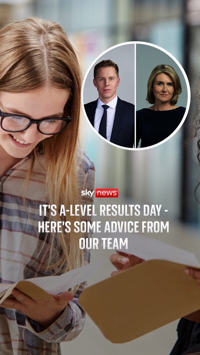 Students today in England, Wales and Northern Ireland will receive A-level, T-level and BTEC National. Sky’s Gareth Barlow and JayneSeckerSky share their words of wisdom for those heading to get their envelopes Read more: