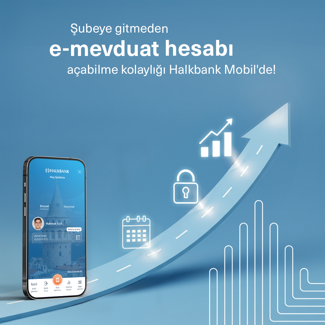 Halkbank Mobil ile şubeye gitmeden hızlı ve güvenilir şekilde e-mevduat hesabınızı açabilir, birikimlerinize değer katabilirsiniz. Siz de Halkbank Mobil’i hemen indirin, Halkbanklı olmanın kolaylıklarından yararlanın. 💙 Detaylı bilgi için web sitemizi ziyaret edebilirsiniz.