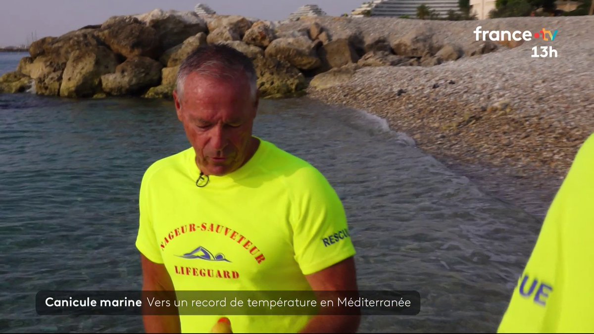 🔴 Canicule marine : vers un record de température en Méditerranée. "C'est un phénomène de canicule aquatique que nous n'avions pas il y a 2 ou 3 ans" affirme Dominique Delin, chef du service nautique des sapeurs-pompiers des Alpes-Maritimes. #JT13H