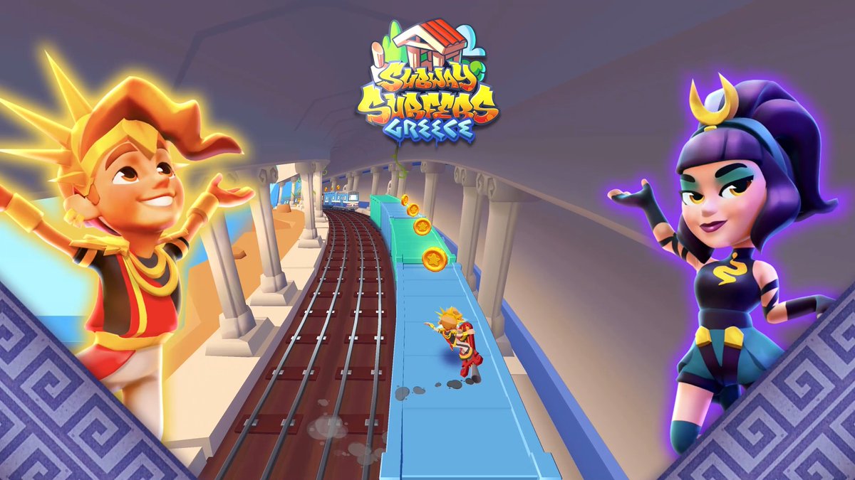 Subway Surfers travels to Greece on August 18th! 💘 🐍 ☀️ 8 Ball Pool is coming to Subway Surfers! 🤯 Unlock the 8 ball Jake outfit, portrait and board in the 8 Ball Pool Tour. 🎱 We are also introducing the new character Sunny, new outfits for Vivienne and Valentina. Please note that this update runs from August 18th to September 3rd. #subwaysurfers #8ballpool
