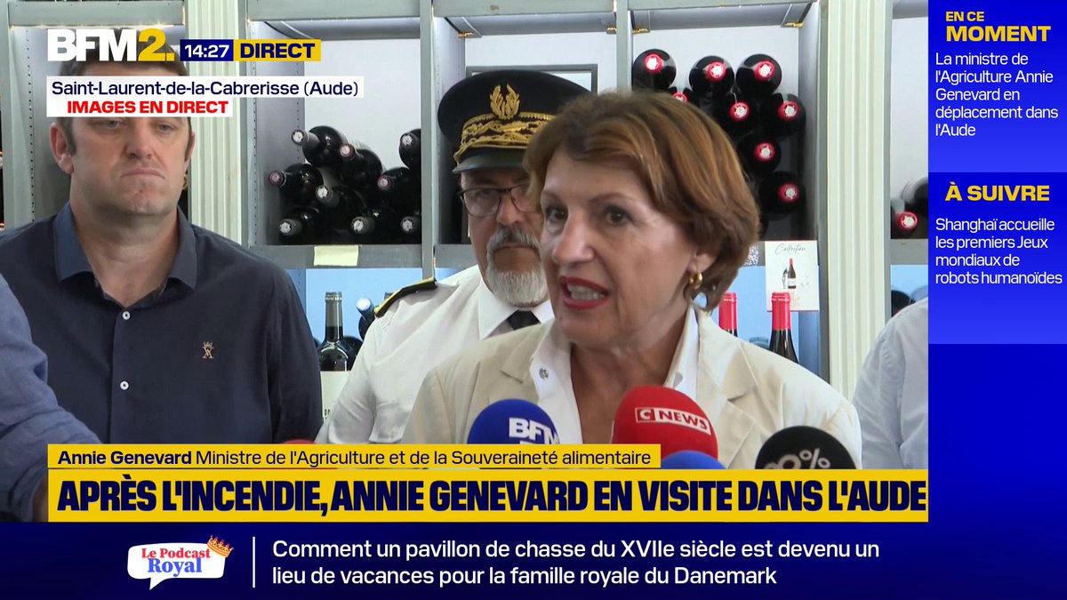 "Les pompiers le disent : là où il y a de l'agriculture, il y a pas ou moins de feu. (...) L'agriculture n'est pas un problème mais une solution", assure Annie Genevard #BFM2