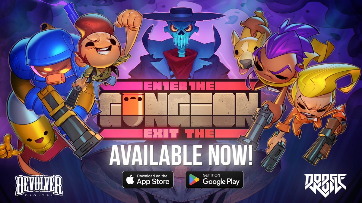 Enter the Gungeon is now out on mobile as a 'try before you buy' game on the App Store and Google Play! 🐑 Cult of the Lamb Crossover 🔫 Online Co-Op 🎮 Gamepad Support Plus, Exit the Gungeon is back on mobile stores as well - Praise Kaliber!