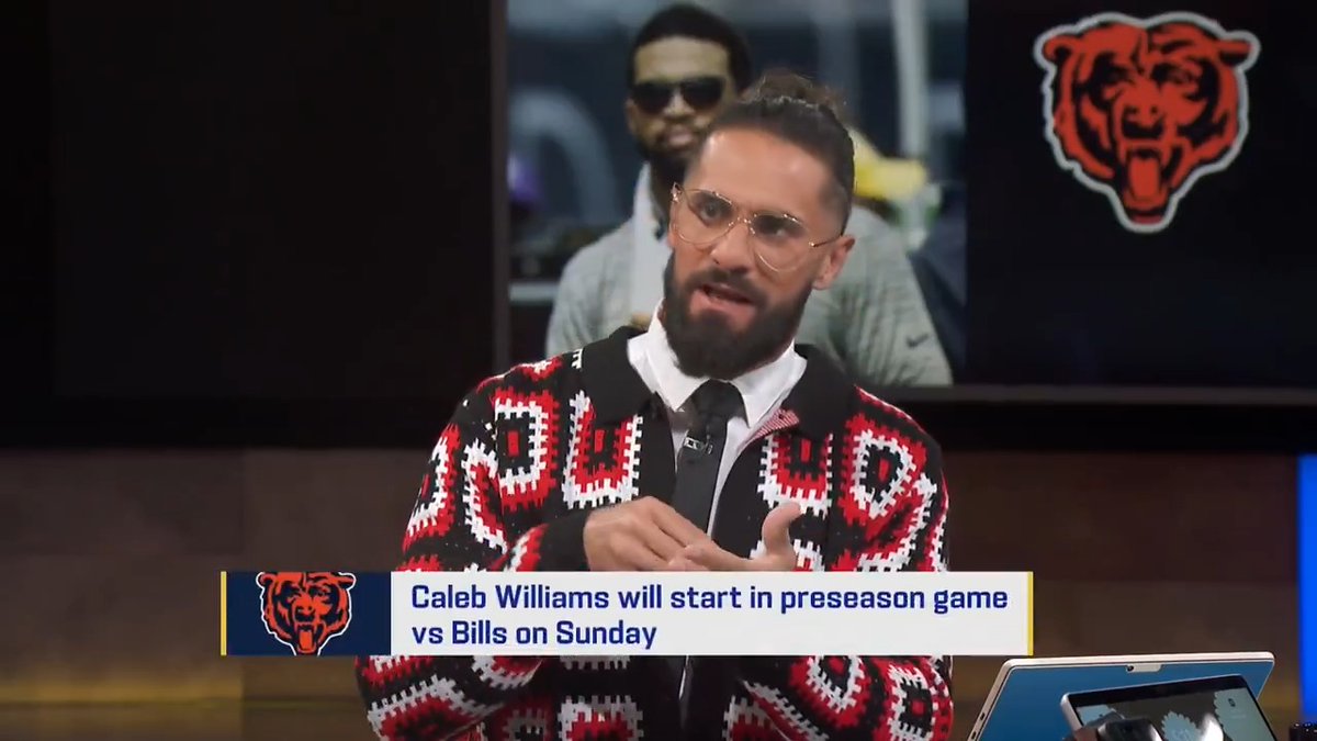 "The best version of Caleb Williams can lead the Chicago Bears to the [NFC] North Championship and to the Super Bowl." Seth Rollins is fired up about his favorite team 🐻