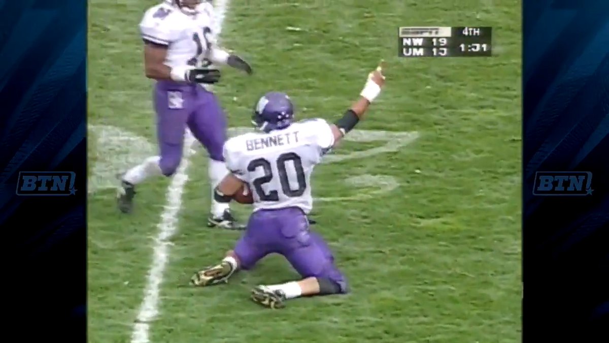 Bennett picks it off‼️ We're throwing it back to William Bennett's late INT to seal 1995 Northwestern Football's first win at Michigan since 1959 👇 #TBT