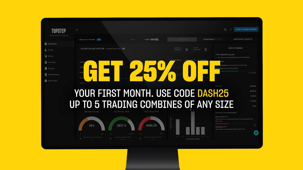 🚀 The New Topstep Dashboard is here: faster, cleaner, and packed with new features. From the Reset Bank to instant Express Funded Account Activation, it’s built to give you more control. 🔥 Sign up now and get 25% off up to 5 Trading Combines with code DASH25! 🎯 Get started with TopstepX today! 🔗