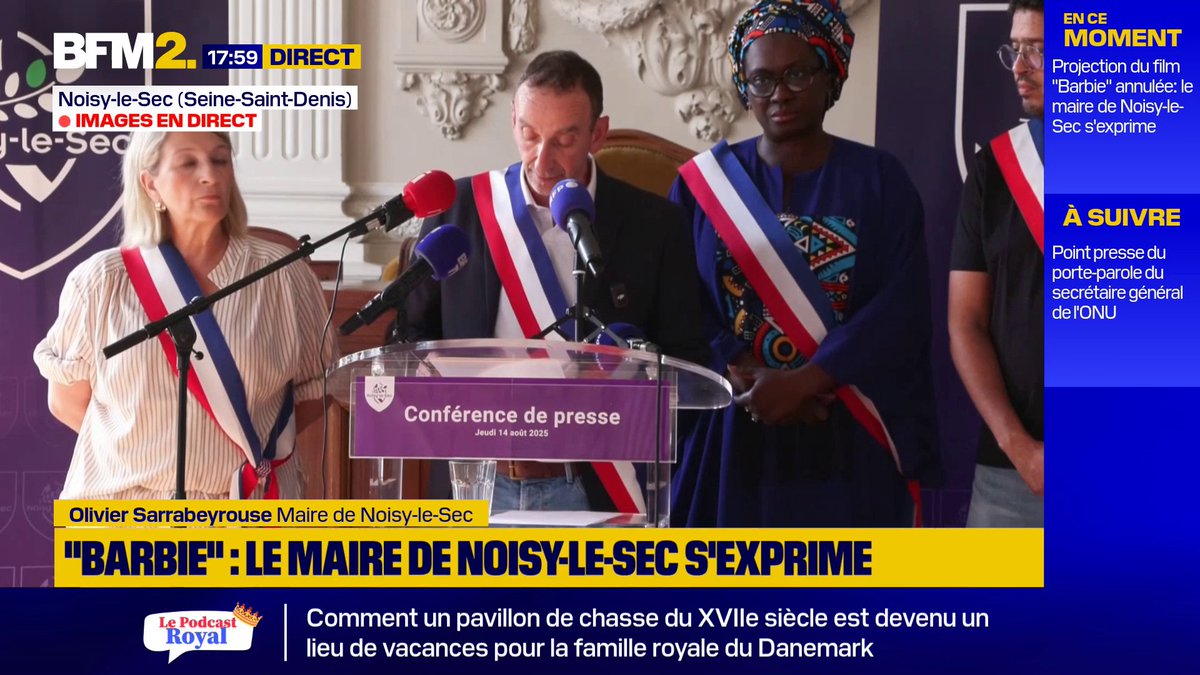 💬"Ce ne sont pas les propos du ministre de l'Intérieur du jour qui vont éteindre cette flamme de haine" Projection du film Barbie: le maire de Noisy-le-Sec annonce être la cible de messages "racistes et islamophobes" #BFM2