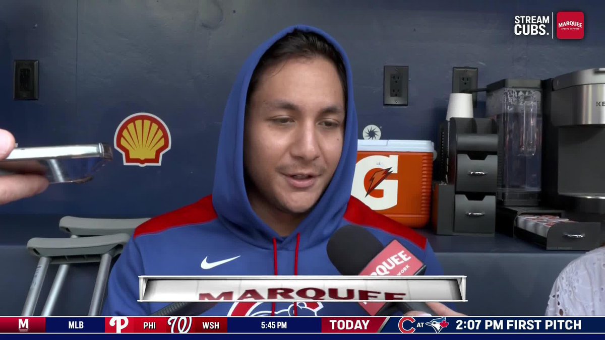 "All I wanna do is be on the field and help the team win. It's sad that this happened." Miguel Amaya on his injury.