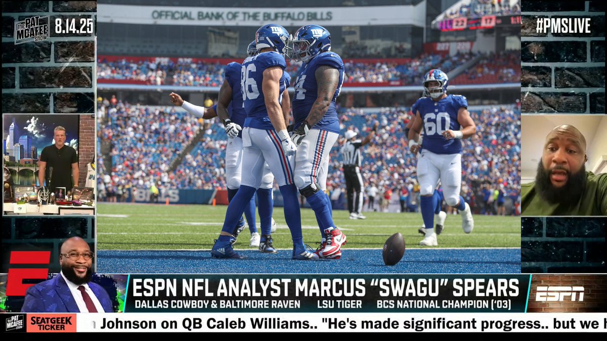 "I think it's going to be hell to play the New York Giants." Marcus Spears is confident in the Giants this season 👀 (via Pat McAfee)