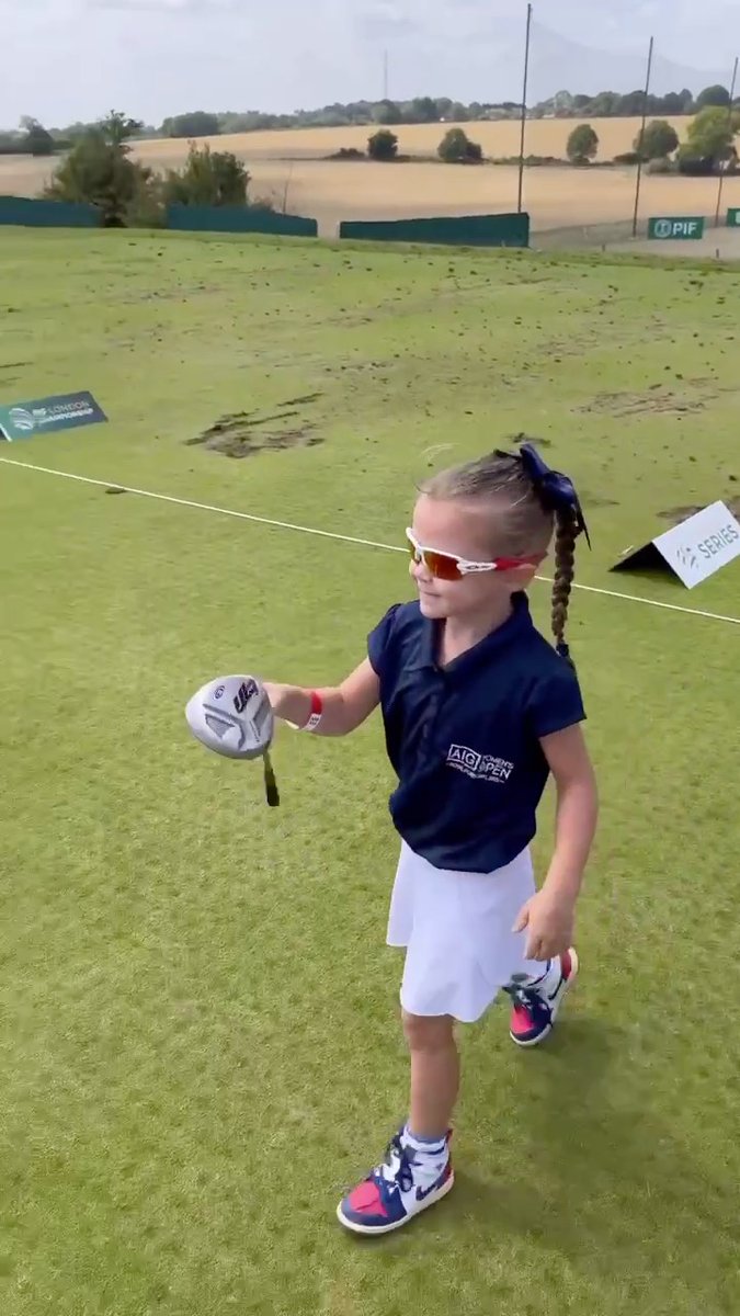 This little girl is already tearing up the driving range! 👏 (via Ladies European Tour) | Golf Channel