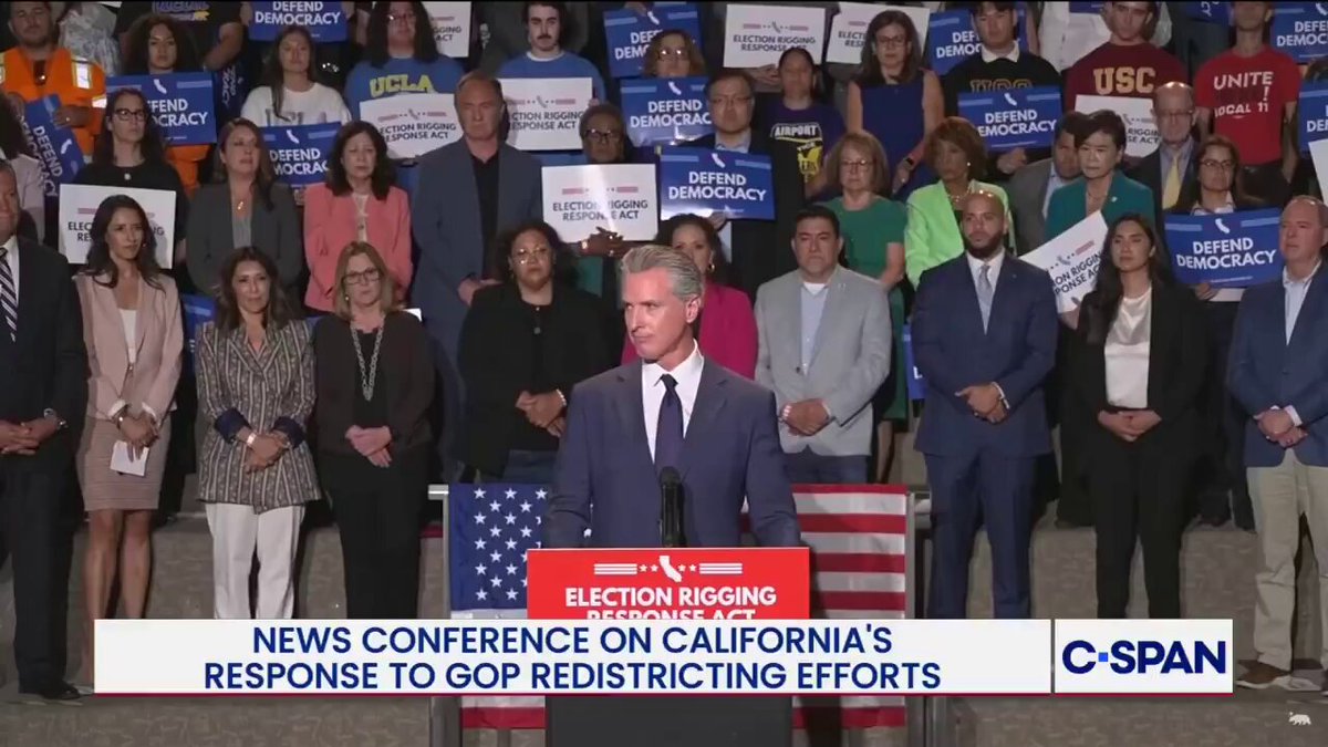 Gavin Newsom: “Trump’s presidency ends in 17 months when Speaker Jeffries is back. He’s a failed president. The economy is collapsing all around him. Inflation is going up. Job creation is going down. He’s trying to rewrite history. Wake up, America!” 🤡