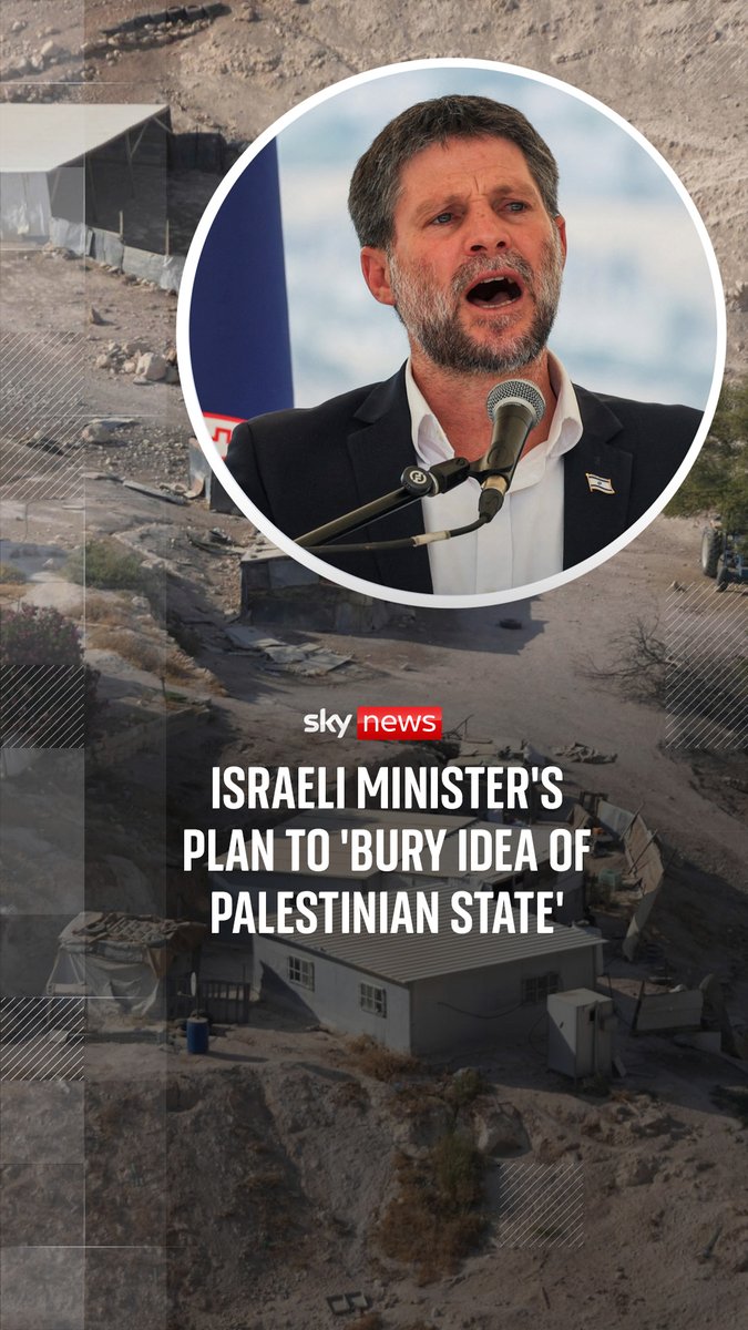 Israel's far-right finance minister has announced plans to build a new settlement in the Israeli-occupied West Bank, which he said would "bury" the idea of a Palestinian state. Diana Magnay reports ⬇️ Read more 🔗