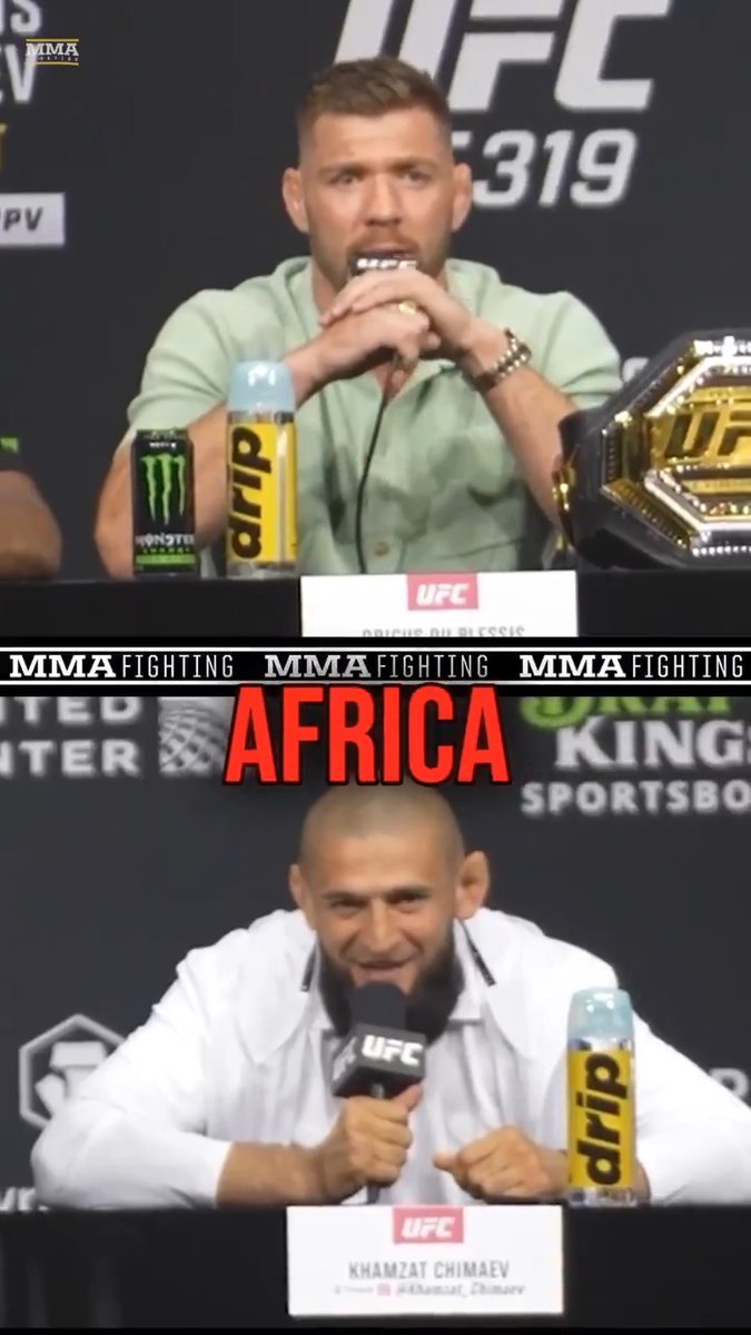 Khamzat Chimaev sends Dricus du Plessis a message ahead of #UFC319: "Africa is never going to see the belt again."