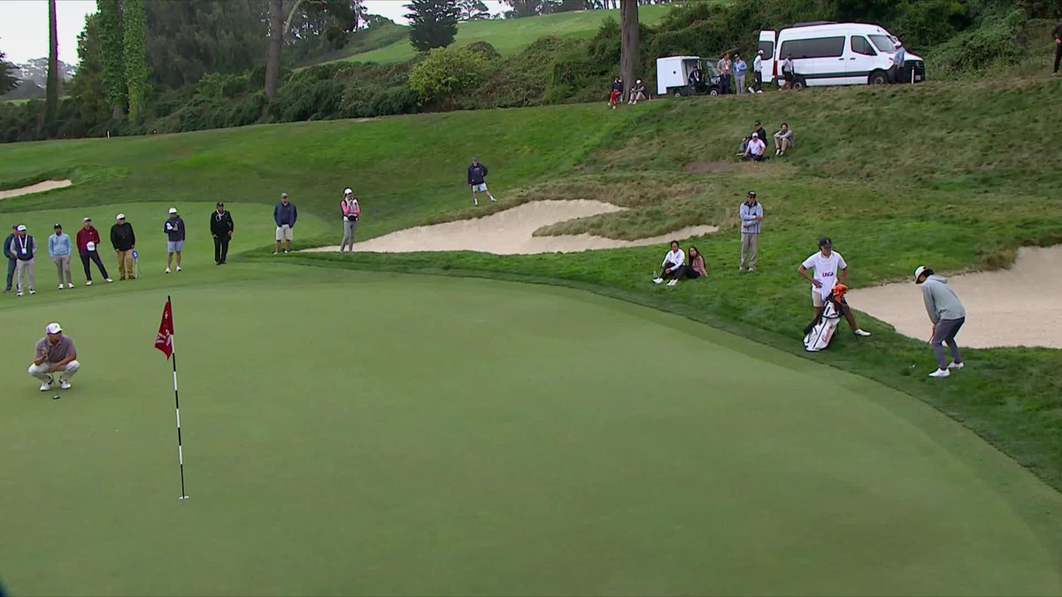 It had to be perfect... AND IT WAS! OSU Cowboy Golf's Eric Lee makes an unlikely birdie on 17 to take a 1-up lead against Josh Duangmanee.